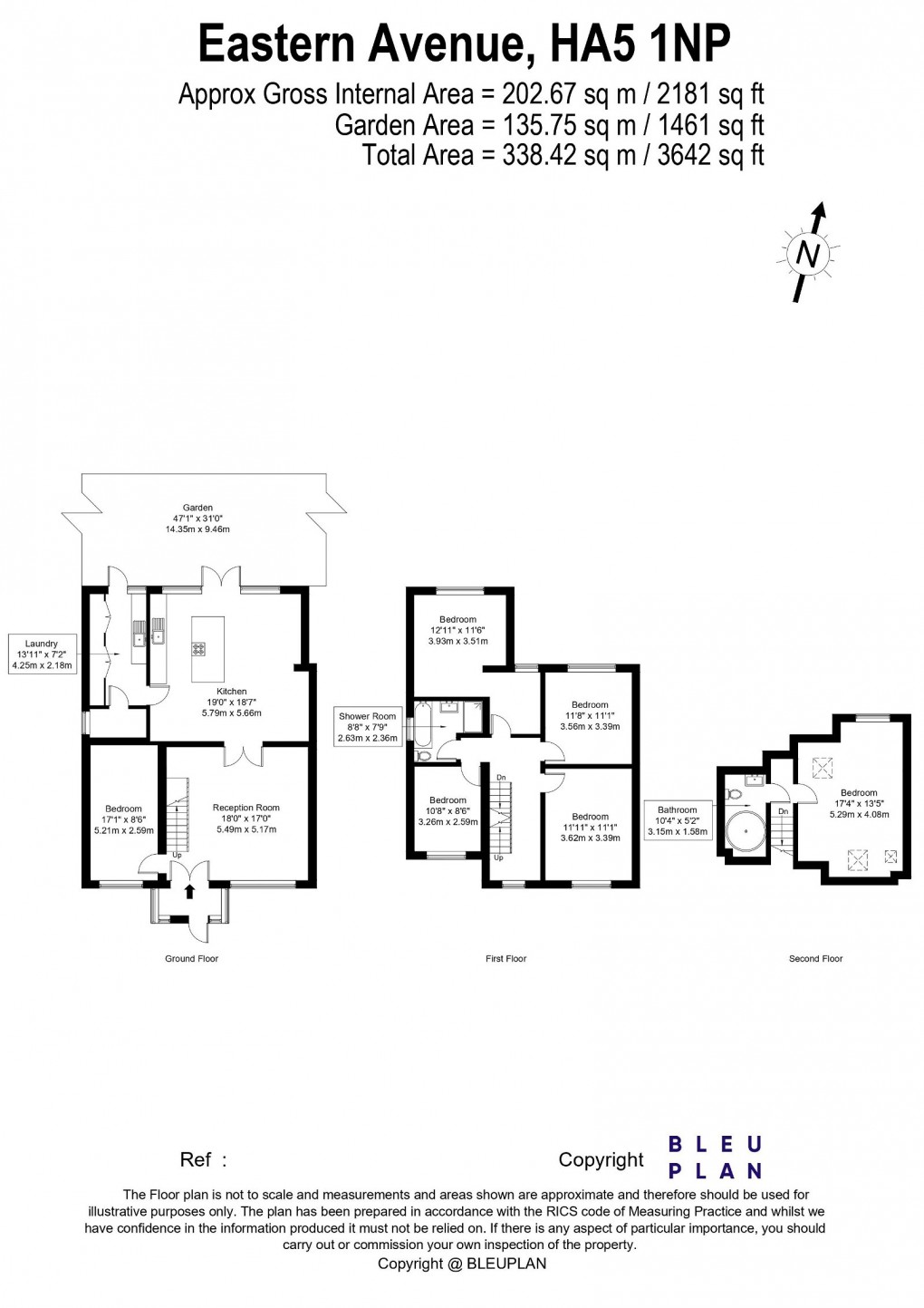 Floorplan for Eastern Avenue, Pinner HA5