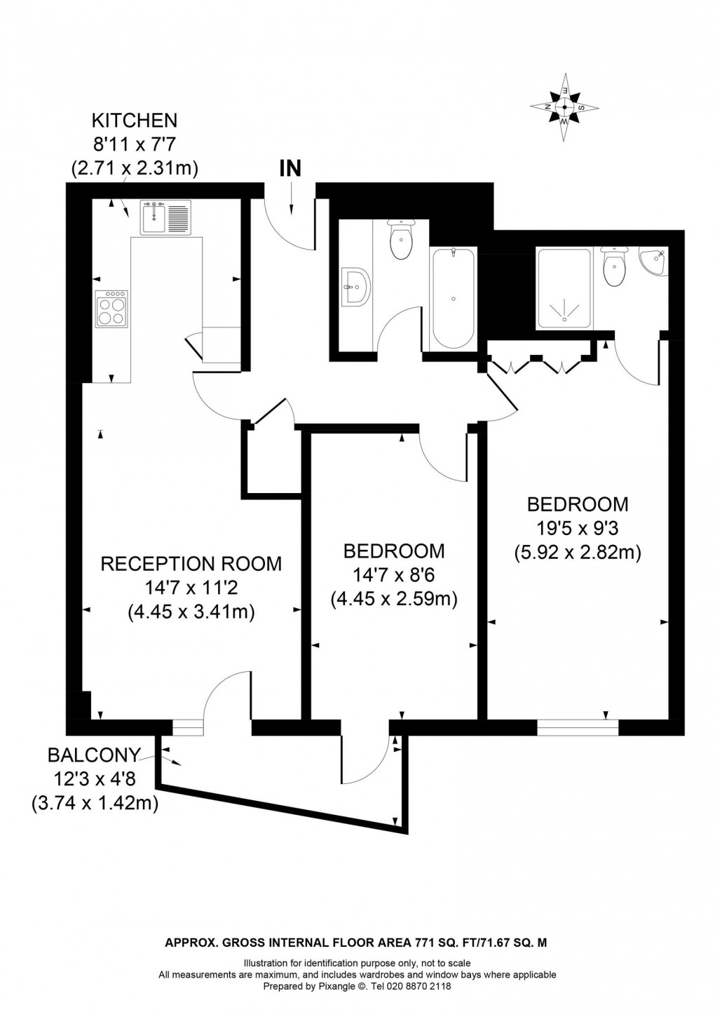 Floorplan for Limeharbour, London, E14 9LU