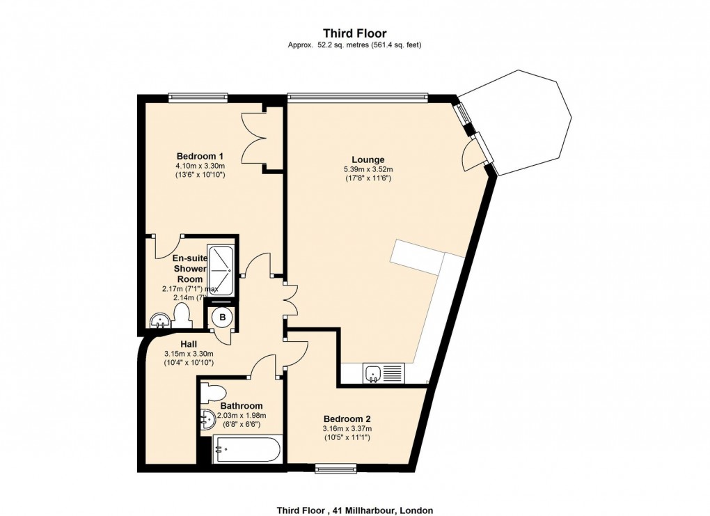 Floorplan for 41 Millharbour, London