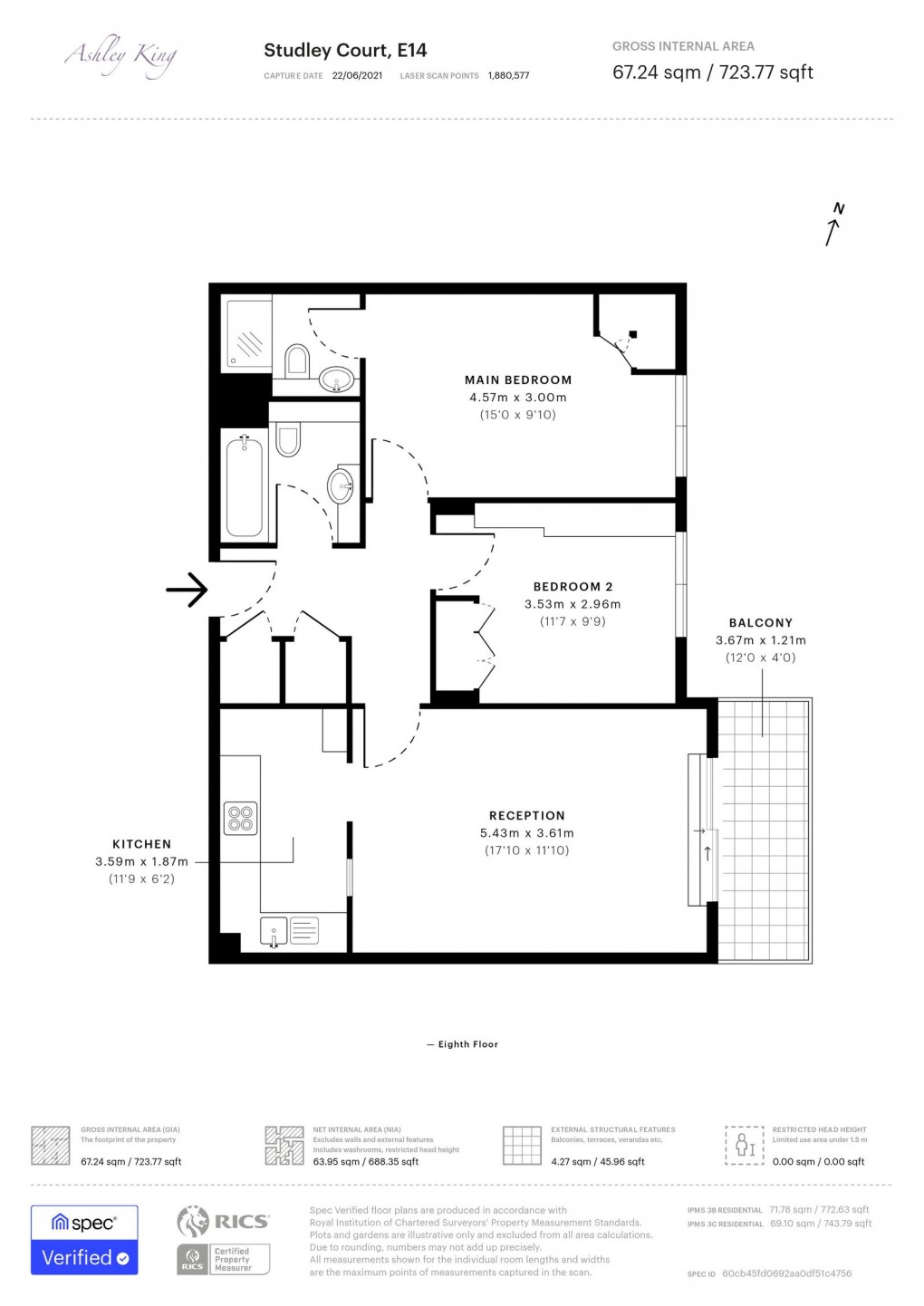 Floorplan for Virginia Quay, Prime Meridian Walk, London, E14 2DA