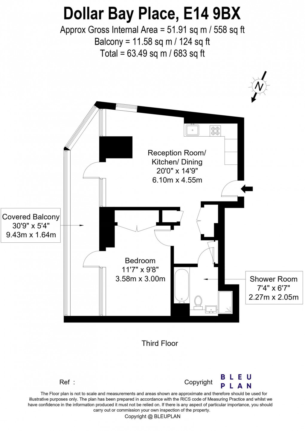 Floorplan for Dollar Bay Place, London, E14 9BX