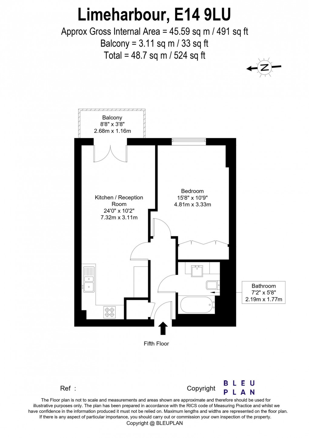 Floorplan for City Tower, Limeharbour, London E14 