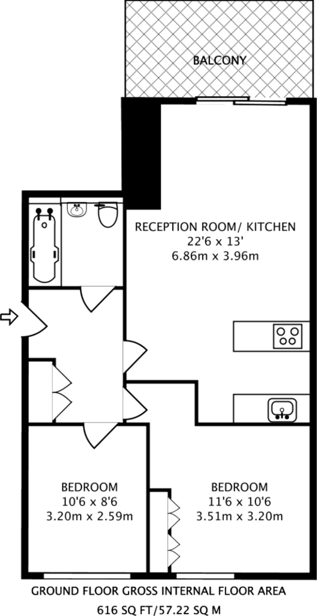 Floorplan for Ladyfern House, Gale Street, London E3